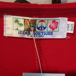 Red dress open sleeves